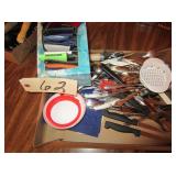 Koozies, assorted spoons, forks, knives