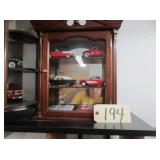 model/scale classic cars in cabinet