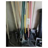 shovels, rakes, etc