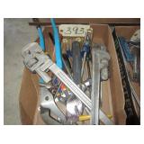 screwdrivers, pipe, channel locks
