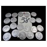 20 Kennedy Half Dollars - 1971- 1978