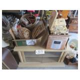 TV cabinet, baskets, first aid kits