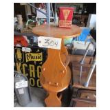 2 wood oval tables, gold bond metal cap