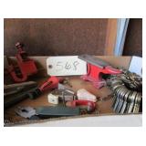 assorted keys, miniature cast iron items