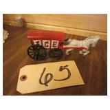 cast iron horse w/ice wagon