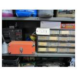 parts bins w/screws, nuts, nails, etc