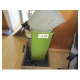 Electric extension cords, trash cans