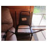 2 brown straight chairs