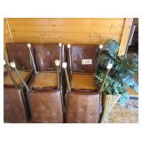 4 borwn button back chairs