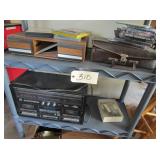 4 shelf plastic 33 1/2 x 14 x 56 w/8 tracks,