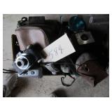 assorted old cameras (polaroid, arugs, brownie),