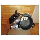Box of assorted pots & pans