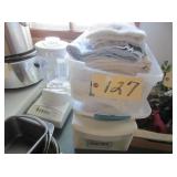 2 totes, towels