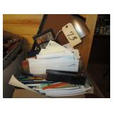 lamp, umbrella, pencil sharpener, office supplies