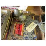 antique sifter, funnel, misc