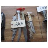 whitetail, Bowie, decorative w/sheath knives