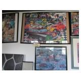 7 puzzled matted pictures