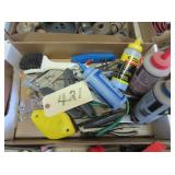 box cutters, pliers, misc