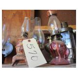 5 kerosene lamps