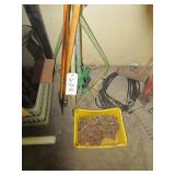 axes, chain, trouble light, misc