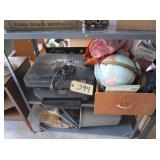 5 shelf metal stand w/HP printer, VHS player, etc