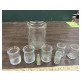 Glass creamers, frumen 1/2 pint creamer, tiny pop