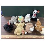 8 ty beanie baby bears & dogs