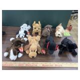 8 ty beanie baby dogs
