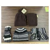 Hat glove scarf set & hat scarf set