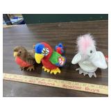 3 Ty beanie babies birds