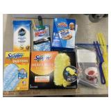 Swiffer dusters, Mr clean eraser, wipes