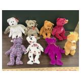 8 ty beanie baby bears