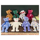 8 ty beanie baby bears
