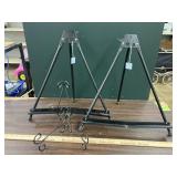 3 folding metal table easels