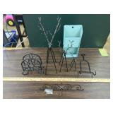 Metal deer, napkins holder, hangers, mail holder