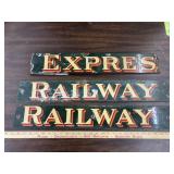 3 porcelain signs, 4"x 27"