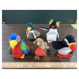 5 Ty beanie babies water fowl