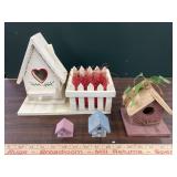 4 birdhouses decorations
