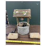 Wishing well fountain untested 13" tall