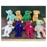 8 ty beanie baby bears