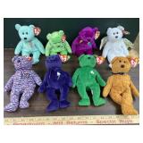 8 ty beanie baby bears