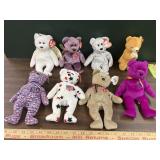 8 ty beanie baby bears