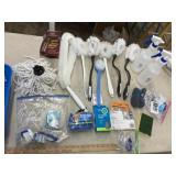 Toilet brushes, scrubbing pads etc