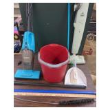 Eureka vac, bissel steam mop, dust pan, bucket,