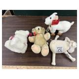 4 plush toys