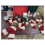 Christmas lot of decor, snow globes broke