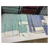 2 sets of towels, lite green & blue. Each set has