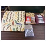 6 placemats, 70" round tablecloth, rectangle