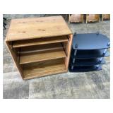 2 stands, brown 20" x 29" x 32", black 16" x 24"