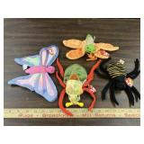 4 Ty beanie babies insects